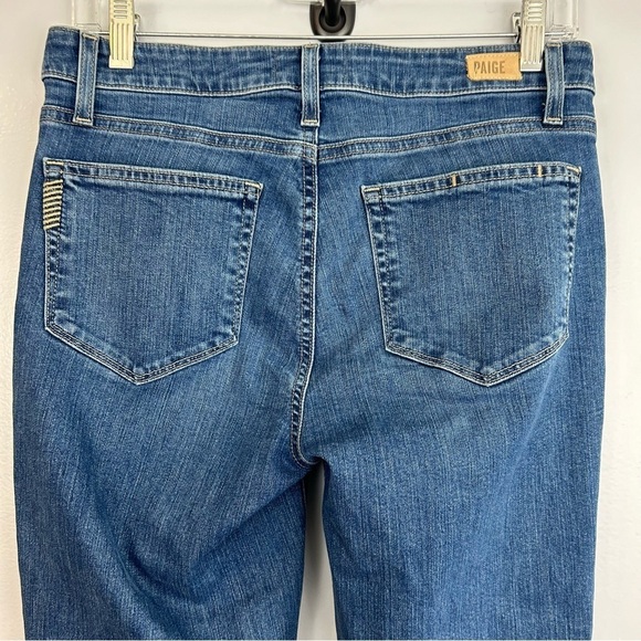 PAIGE Skyline Boot Cut Cropped Blue Denim Jeans Size 28 - Picture 4 of 9